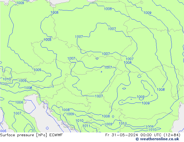 Atmosférický tlak ECMWF Pá 31.05.2024 00 UTC