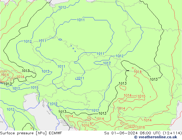 Atmosférický tlak ECMWF So 01.06.2024 06 UTC