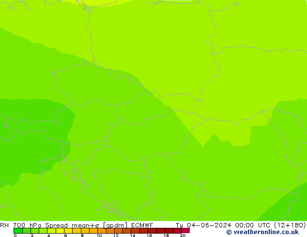 RH 700 hPa Spread ECMWF Tu 04.06.2024 00 UTC