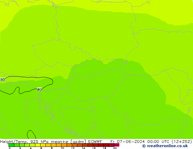 Height/Temp. 925 hPa ECMWF Fr 07.06.2024 00 UTC