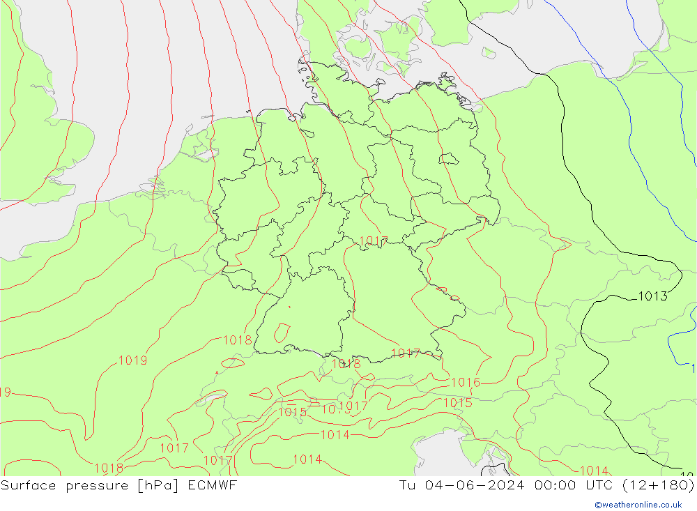 приземное давление ECMWF вт 04.06.2024 00 UTC