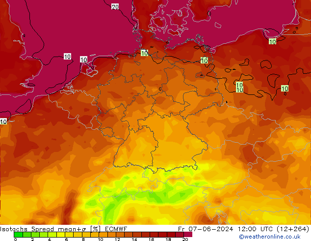 Isotachs Spread ECMWF ven 07.06.2024 12 UTC