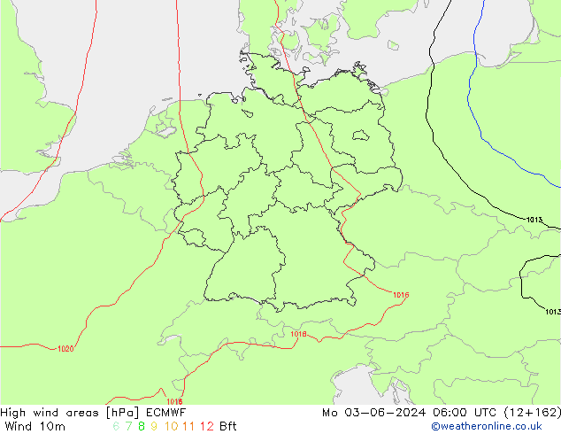 High wind areas ECMWF lun 03.06.2024 06 UTC