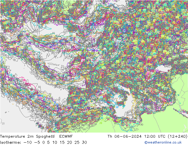 Sıcaklık Haritası 2m Spaghetti ECMWF Per 06.06.2024 12 UTC