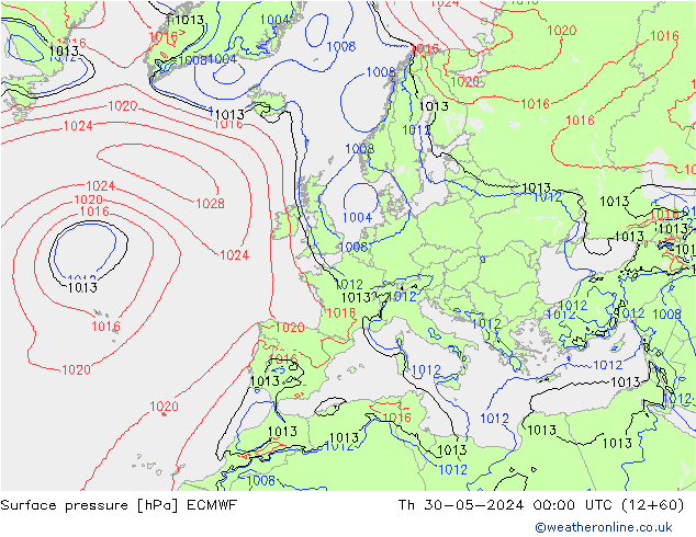 Yer basıncı ECMWF Per 30.05.2024 00 UTC