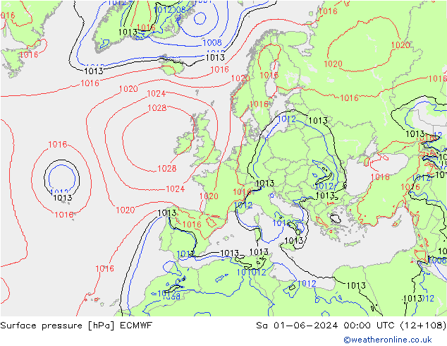 pression de l'air ECMWF sam 01.06.2024 00 UTC