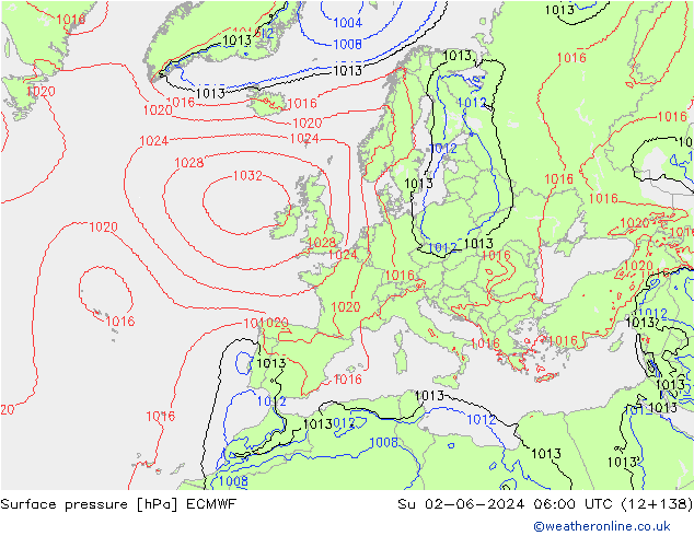 Surface pressure ECMWF Su 02.06.2024 06 UTC