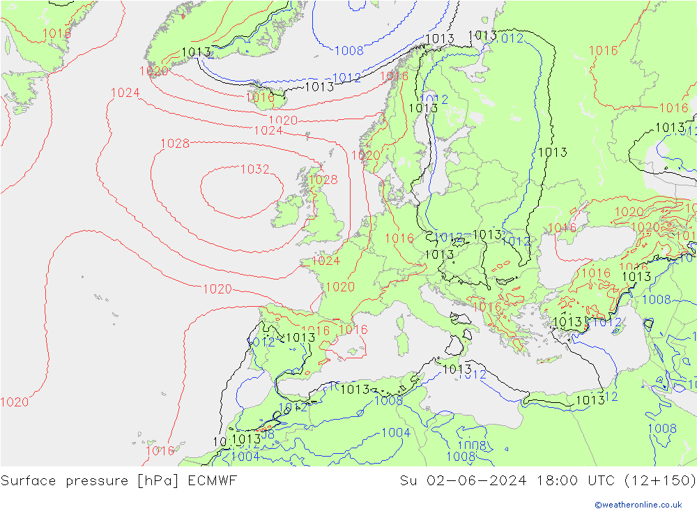 Bodendruck ECMWF So 02.06.2024 18 UTC