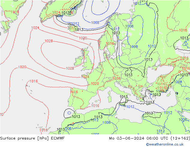 pression de l'air ECMWF lun 03.06.2024 06 UTC