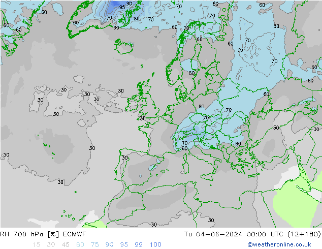 RH 700 hPa ECMWF  04.06.2024 00 UTC