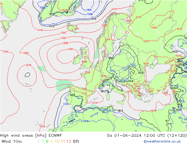 High wind areas ECMWF Sa 01.06.2024 12 UTC