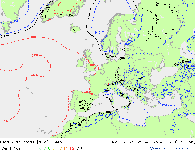 Windvelden ECMWF ma 10.06.2024 12 UTC