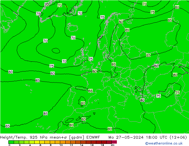 Height/Temp. 925 hPa ECMWF Po 27.05.2024 18 UTC