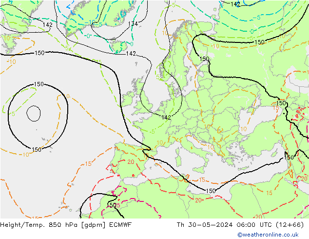 Height/Temp. 850 hPa ECMWF gio 30.05.2024 06 UTC