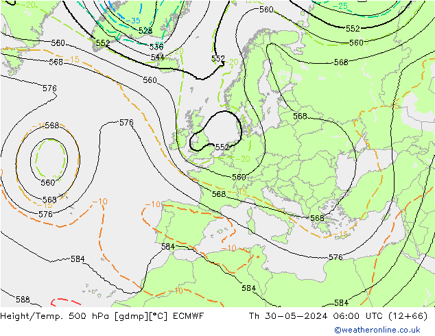 Yükseklik/Sıc. 500 hPa ECMWF Per 30.05.2024 06 UTC