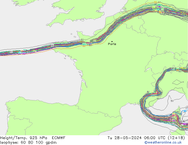 Height/Temp. 925 hPa ECMWF mar 28.05.2024 06 UTC