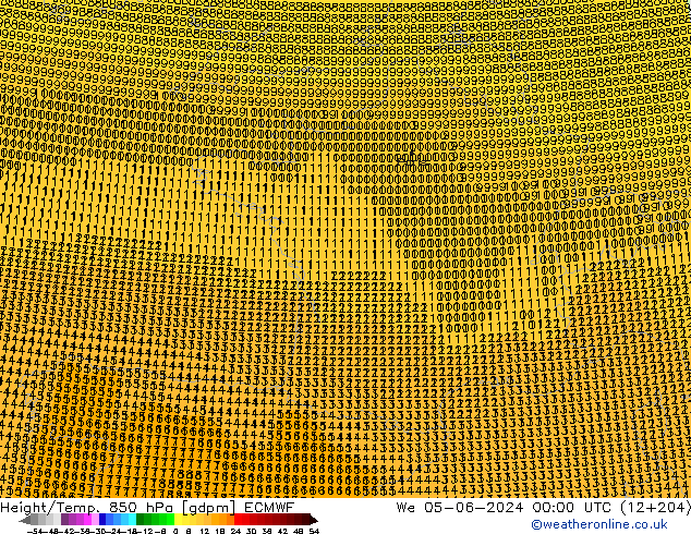 Height/Temp. 850 hPa ECMWF We 05.06.2024 00 UTC