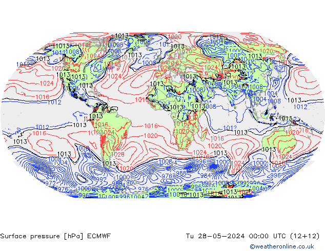 Yer basıncı ECMWF Sa 28.05.2024 00 UTC