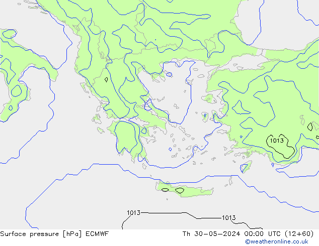 ciśnienie ECMWF czw. 30.05.2024 00 UTC