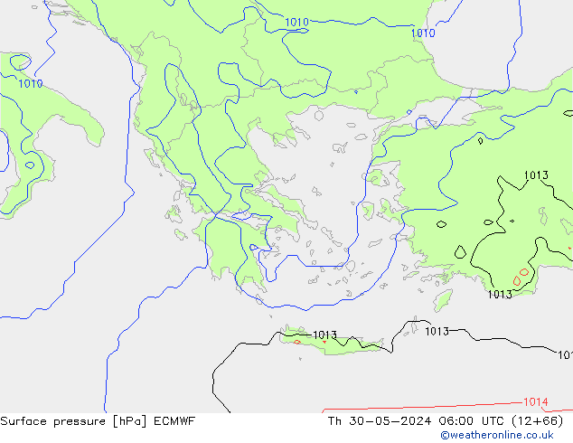 ciśnienie ECMWF czw. 30.05.2024 06 UTC