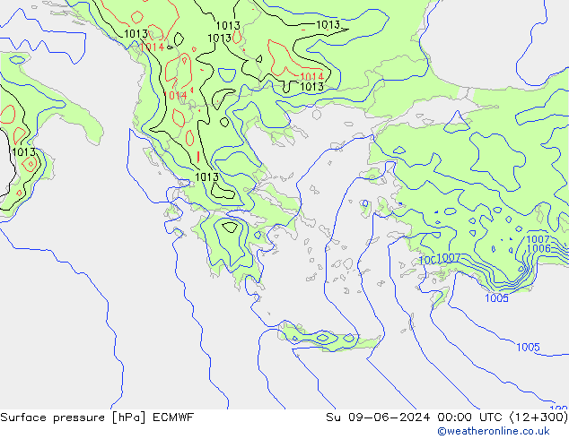 Yer basıncı ECMWF Paz 09.06.2024 00 UTC