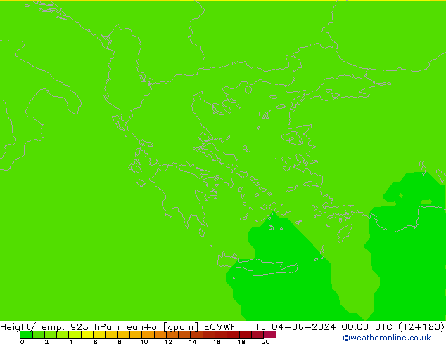 Yükseklik/Sıc. 925 hPa ECMWF Sa 04.06.2024 00 UTC