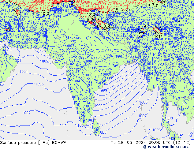 Surface pressure ECMWF Tu 28.05.2024 00 UTC