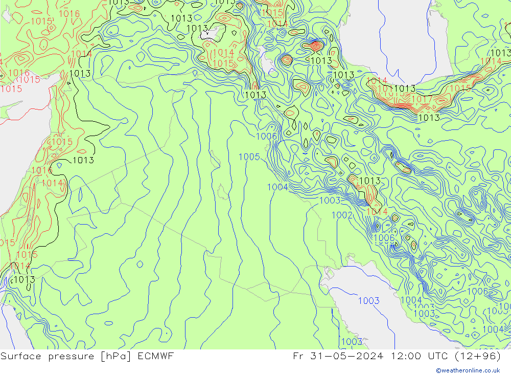 ciśnienie ECMWF pt. 31.05.2024 12 UTC