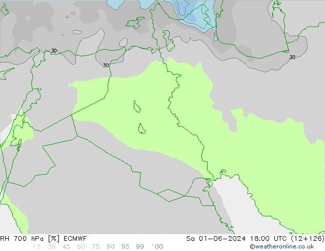 RH 700 hPa ECMWF So 01.06.2024 18 UTC