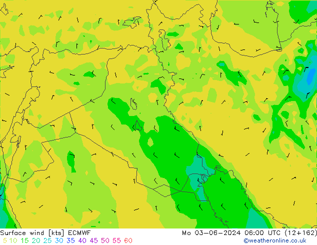 Surface wind ECMWF Mo 03.06.2024 06 UTC