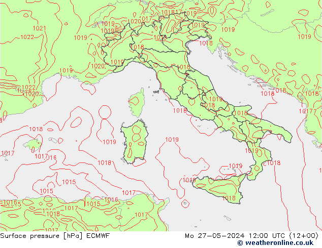 приземное давление ECMWF пн 27.05.2024 12 UTC