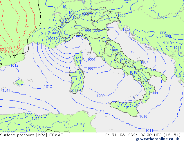 Surface pressure ECMWF Fr 31.05.2024 00 UTC