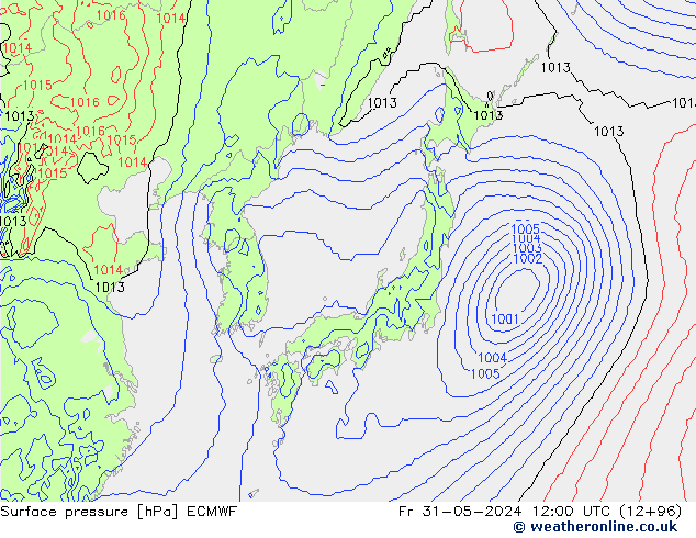 Yer basıncı ECMWF Cu 31.05.2024 12 UTC