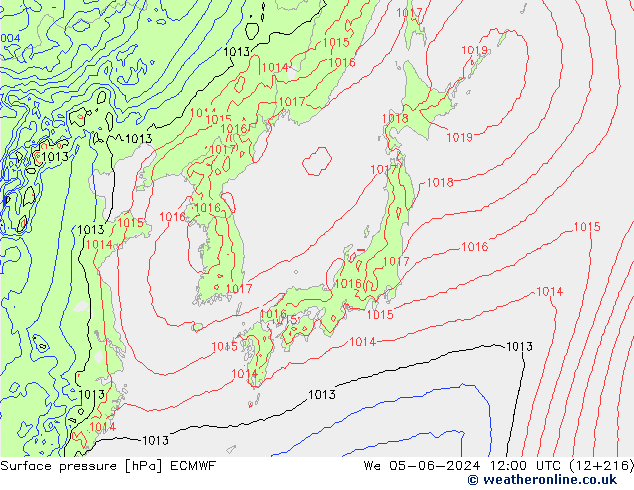 приземное давление ECMWF ср 05.06.2024 12 UTC