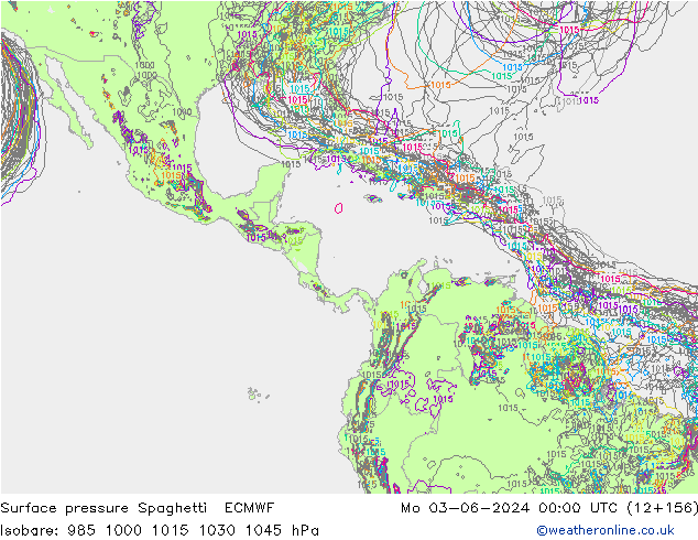 Surface pressure Spaghetti ECMWF Mo 03.06.2024 00 UTC