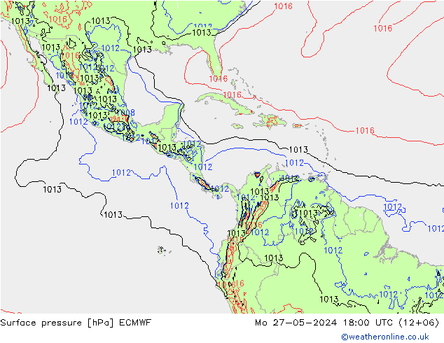 приземное давление ECMWF пн 27.05.2024 18 UTC
