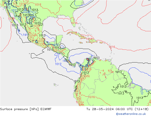 Surface pressure ECMWF Tu 28.05.2024 06 UTC