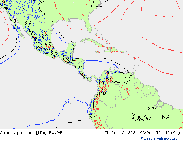 Surface pressure ECMWF Th 30.05.2024 00 UTC