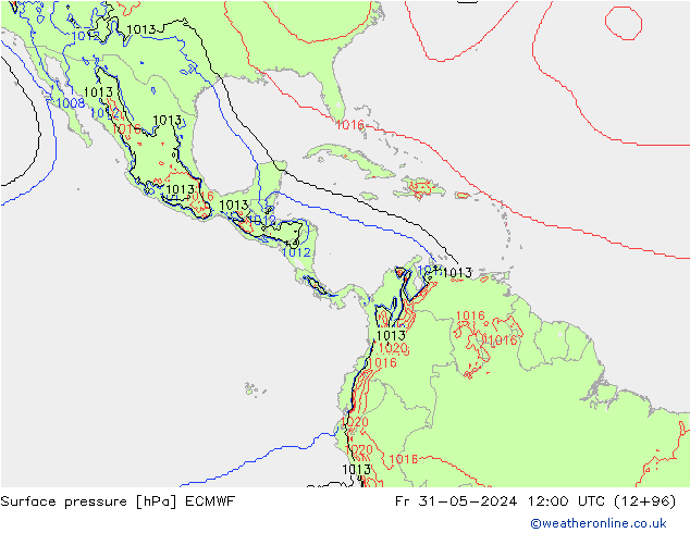 Surface pressure ECMWF Fr 31.05.2024 12 UTC