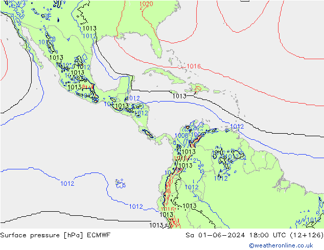 приземное давление ECMWF сб 01.06.2024 18 UTC