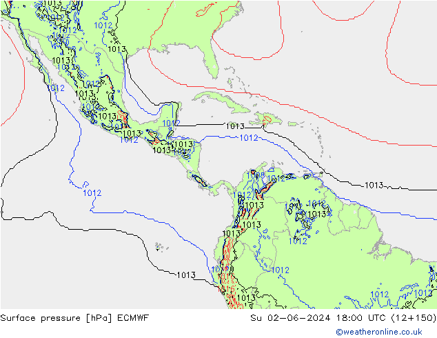 приземное давление ECMWF Вс 02.06.2024 18 UTC