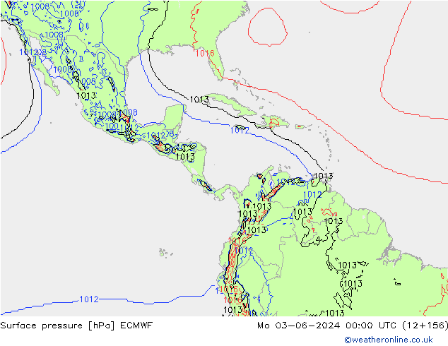 Bodendruck ECMWF Mo 03.06.2024 00 UTC