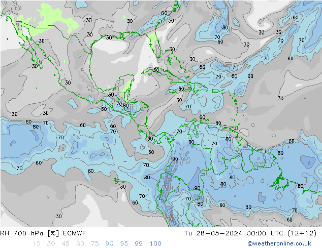 700 hPa Nispi Nem ECMWF Sa 28.05.2024 00 UTC