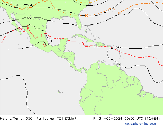 Height/Temp. 500 hPa ECMWF ven 31.05.2024 00 UTC