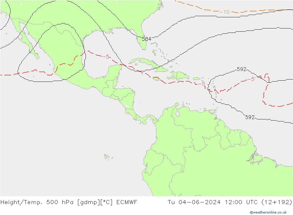 Yükseklik/Sıc. 500 hPa ECMWF Sa 04.06.2024 12 UTC