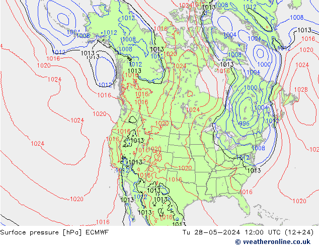 pression de l'air ECMWF mar 28.05.2024 12 UTC