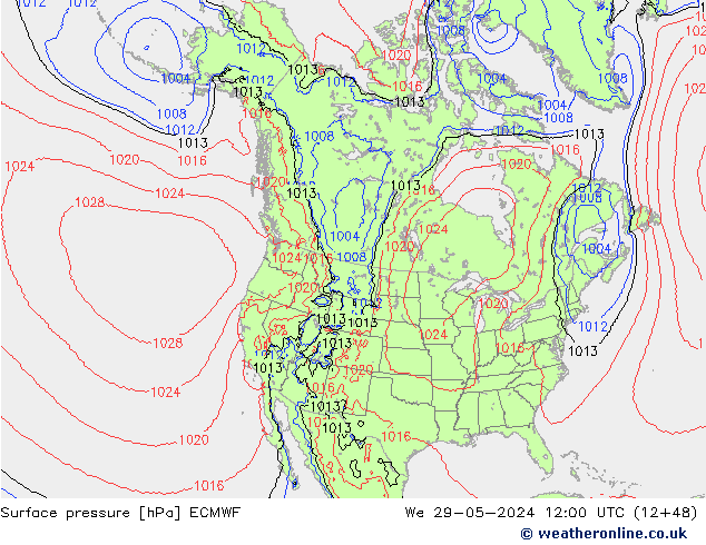 приземное давление ECMWF ср 29.05.2024 12 UTC