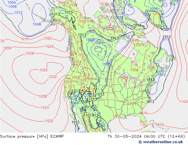 Surface pressure ECMWF Th 30.05.2024 06 UTC