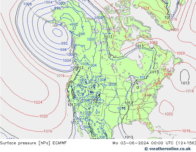 ciśnienie ECMWF pon. 03.06.2024 00 UTC