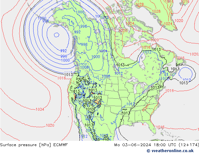 Luchtdruk (Grond) ECMWF ma 03.06.2024 18 UTC